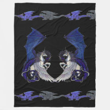 ユニコーンのドラゴンの青く白いPegacornの馬の子馬