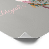 ユニコーンのドリームキャッチャーbohemianフローラポスター ポスター (角)