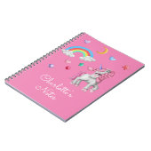 ユニコーンのノート，魔法の虹の星ユニコーン ノートブック (左側)