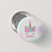ユニコーンのバッジのユニコーンの好意のパーティーPinのピンク及び金ゴールド 缶バッジ (正面&裏面)