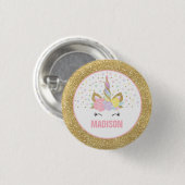 ユニコーンのバッジのユニコーンの好意のパーティーPinのピンク及び金ゴールド 缶バッジ (正面&裏面)