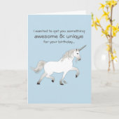 ユニコーンのバースデー・カード カード (黄色い花)