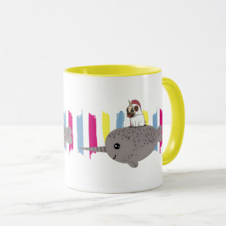 ユニコーンのパグのNarwhalのマグ マグカップ