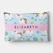 ユニコーンのパターン,かわいいユニコーン,あなたの名前 アクセサリーポーチ (裏面)