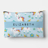 ユニコーンのパターン,かわいいユニコーン,あなたの名前 アクセサリーポーチ (裏面)