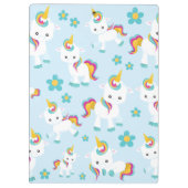 ユニコーンのパターン,かわいいユニコーン,あなたの名前 クリップボード (裏面)