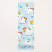 ユニコーンのパターン,かわいいユニコーン,あなたの名前 ヨガマット (正面)