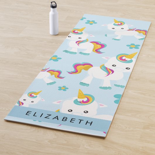 ユニコーンのパターン,かわいいユニコーン,あなたの名前 ヨガマット (インサイチュ)