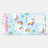 ユニコーンのパターン,かわいいユニコーン,あなたの名前 Case-Mate iPhoneケース (裏面 (横))