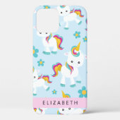ユニコーンのパターン,かわいいユニコーン,あなたの名前 Case-Mate iPhoneケース (裏面)