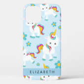 ユニコーンのパターン,かわいいユニコーン,あなたの名前 Case-Mate iPhoneケース (裏面)