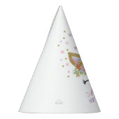 ユニコーンのパーティーの帽子の花のユニコーンの誕生会 パーティーハット (左)