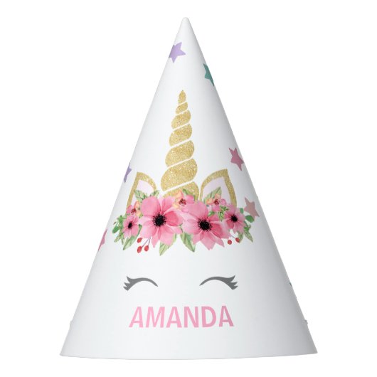 ユニコーンのパーティーの帽子 パーティーハット (正面)