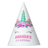 ユニコーンのパーティーの帽子、ユニコーンの誕生会 パーティーハット (正面)