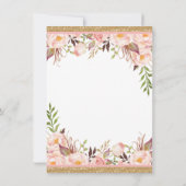 ユニコーンのピンクおよび金ゴールドのバースデーパーティ招待状 招待状 (裏面)