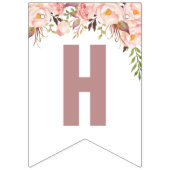 ユニコーンのピンクおよび金ゴールドの誕生会の旗 バンティングフラッグ (第2の旗)