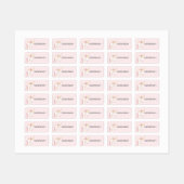 ユニコーンのピンクの名前女の子 ラベル (シート)