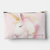 ユニコーンのピンクの少女 アクセサリーポーチ (裏面)