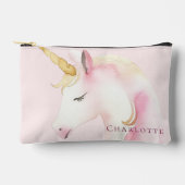 ユニコーンのピンクの少女 アクセサリーポーチ (正面)