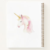 ユニコーンのピンクの白い女の子 ノートブック (裏面)