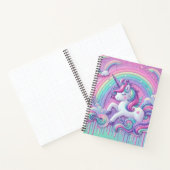 ユニコーンのピンクの金ゴールドスター ノートブック (内部)