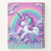ユニコーンのピンクの金ゴールドスター ノートブック (裏面)