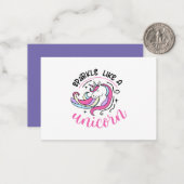 ユニコーンのフラットノートカードのように輝く ノートカード (正面/裏面インサイチュ)