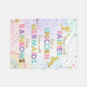 ユニコーンのフリースのBanketの人魚の魔法の女の子のピンク フリースブランケット (正面(横))