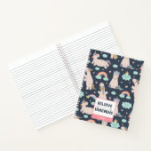 ユニコーンのブルーとピンクの女の子向け柄の子供用ノート ノートブック (内部)