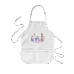 ユニコーンのプリンセスの姉のエプロン 子供用エプロン