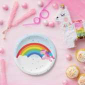 ユニコーンのプリンセスの虹 ペーパープレート (パーティー)