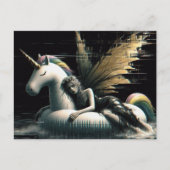 ユニコーンのプールで眠っているゴージャスな妖精の浮き光 ポストカード (正面)