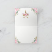 ユニコーンのベイビーシャワーの感謝カード サンキューカード (内部)