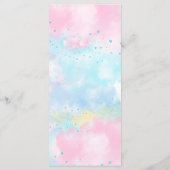 ユニコーンのベイビーシャワーメニュー メニュー (裏面)