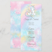 ユニコーンのベイビーシャワーメニュー メニュー (正面/裏面)