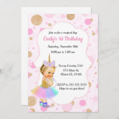 ユニコーンのベビーの第1誕生日の招待状4 招待状 (正面/裏面)