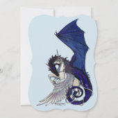 ユニコーンのベビーシャワーの招待状の赤のドラゴン 招待状 (裏面)