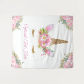 ユニコーンのベビーシャワー背景 タペストリー (正面(横))