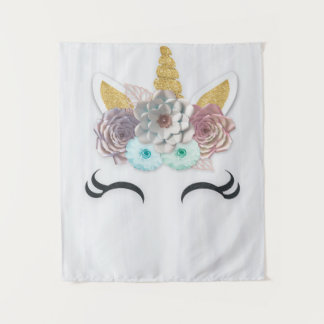 ユニコーンのベビーシャワー、誕生日、部屋の装飾用背景 タペストリー