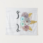 ユニコーンのベビーシャワー、誕生日、部屋の装飾用背景 タペストリー (正面(横))