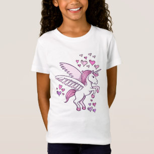 ユニコーンのペガソスのハートのTシャツ Tシャツ