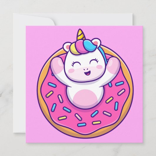 ユニコーンのホリデーカード シーズンカード (正面)