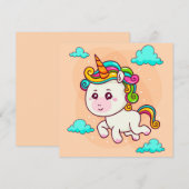 ユニコーンのホリデーカード シーズンカード (正面/裏面)