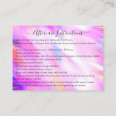 ユニコーンのホログラフィックグリッターがアフターケアの後遺症を漂流 名刺 (裏面)