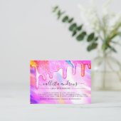 ユニコーンのホログラフィックグリッターがアフターケアの後遺症を漂流 名刺 (スタンド正面)