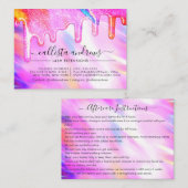 ユニコーンのホログラフィックグリッターがアフターケアの後遺症を漂流 名刺 (正面/裏面)