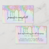 ユニコーンのホログラフィックグリッターは釉薬のメイクアップ毛を乾燥させる 名刺 (正面/裏面)