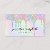 ユニコーンのホログラフィックグリッターは釉薬のメイクアップ毛を乾燥させる 名刺 (正面)