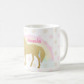 ユニコーンのマグ、グリッターのユニコーンのマグ コーヒーマグカップ (正面右)