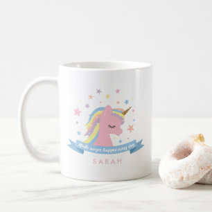 ユニコーンのマグ- "毎日"起こらせます魔法を コーヒーマグカップ